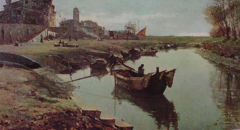 Pietro Fragiacomo Venezia povera oil painting image
